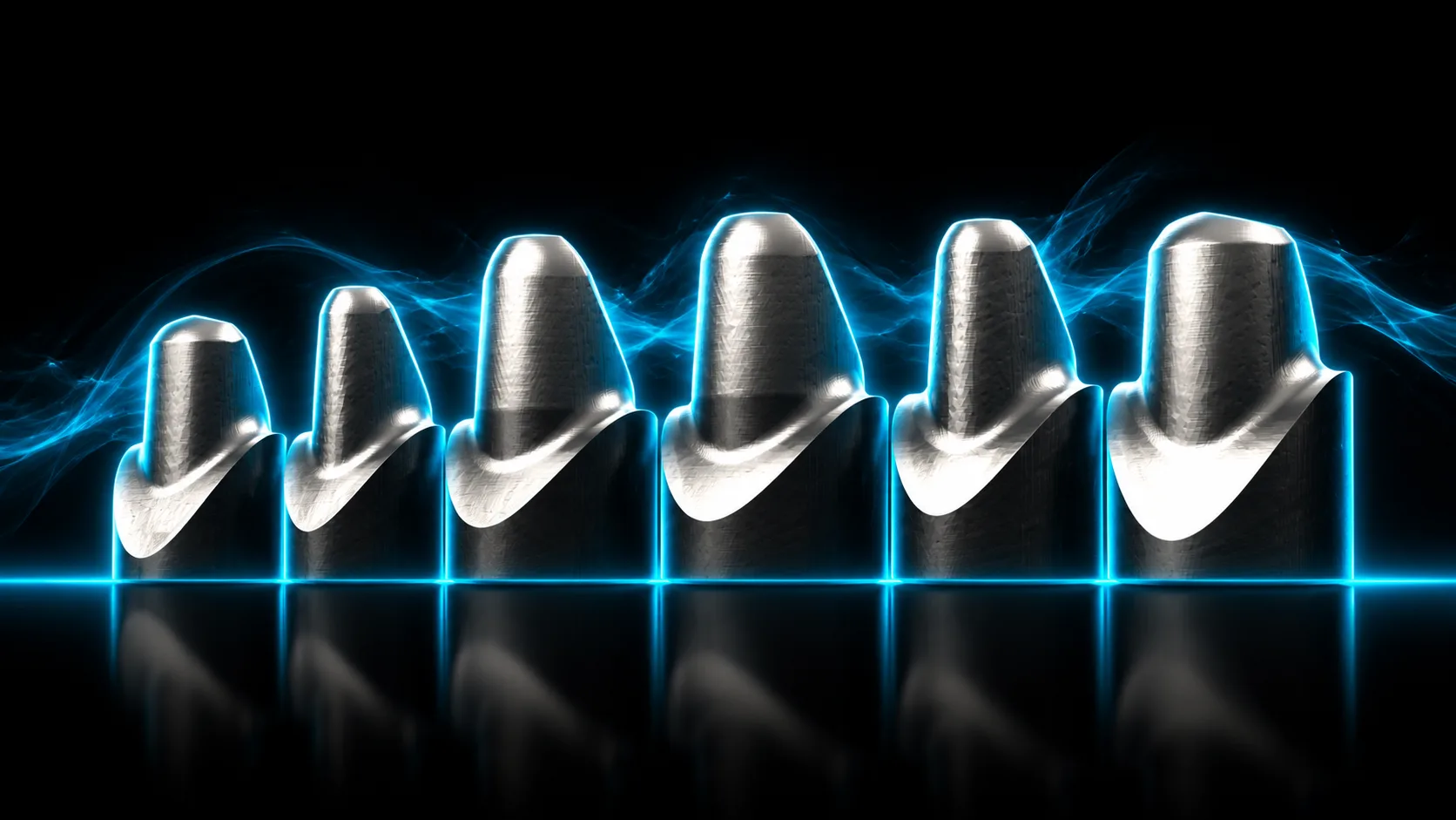 Smooth non-retentive thimble copings for milled titanium with aqua glow